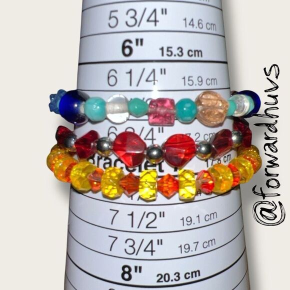 Set of 3 Glass Bead Stretch Bracelets - Picture 7 of 8